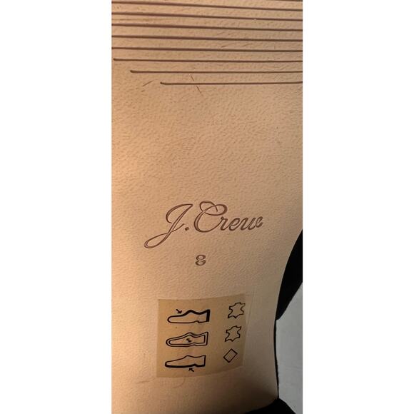 J. Crew Black Suede Block Heel Slip On Leather Insoles Mule Clog Shoes Sz 8 - Picture 10 of 11